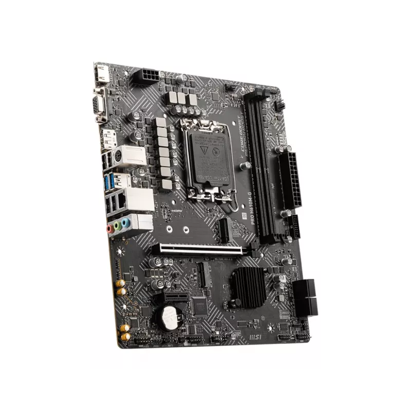 Motherboard MSI PRO H610M-G — Intel H610, LGA 1700, micro ATX, DDR5, 2 DIMM, bis zu 96 GB, M.2, SATA III, HDMI 2.1, DisplayPort 1.4