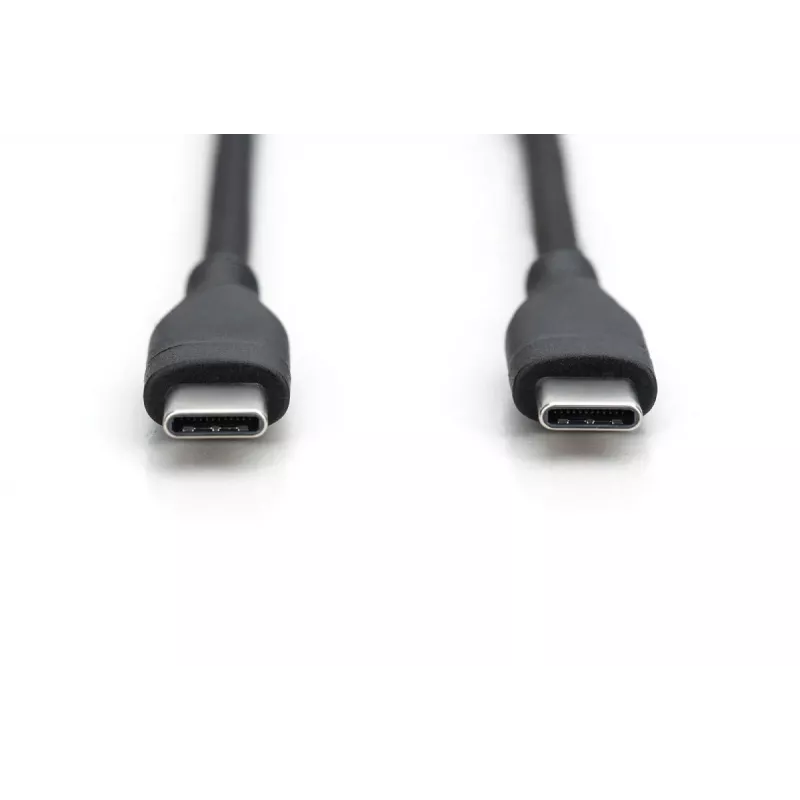 DIGITUS USB-C Silikon-Ladekabel USB-C - USB-C USB 2.0 60W - 1m Schwarz