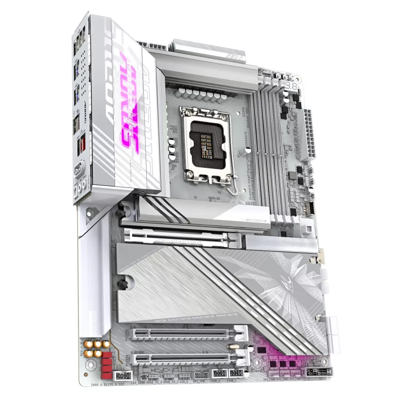 GIGABYTE Z890 AORUS ELITE X ICE Motherboard - Unterstützt Intel Core Ultra (Serie 2) CPUs, 16+1+2 Phasen VRM, bis zu 9500MHz DDR5 (OC), 1xPCIe 5.0 + 4xPCIe 4.0, Wi-Fi 7, 2.5GbE LAN, Thunderbolt 4