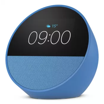 Smart-Display-Lautsprecher Amazon Echo Spot – 2,83 Zoll (7,19 cm) 320×240, MediaTek CPU, Wi‑Fi a/b/g/n/ac, 2,1W Lautsprecher, blau