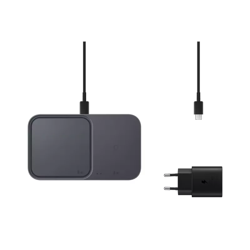 Kabelloses Ladegerät Samsung EP-P5400, 15 W, grau, USB-Ladegerät für den Innenbereich, kompatibel mit Kopfhörern, Smartphones und Smartwatches