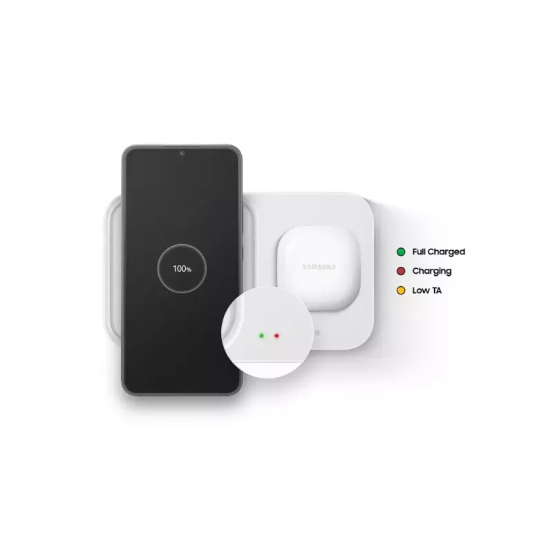 Kabelloses Ladegerät Samsung EP-P5400, 15 W, grau, USB-Ladegerät für den Innenbereich, kompatibel mit Kopfhörern, Smartphones und Smartwatches