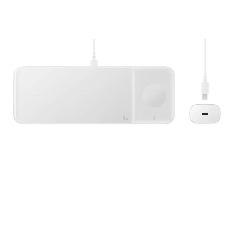 Samsung Wireless Charger Trio Headset, Smartphone, Smartwatch Weiß USB Wireless Charging Fast Charging Indoor