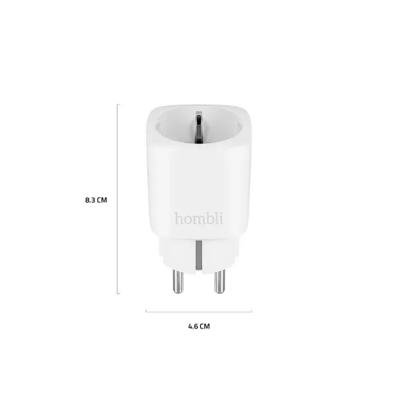 Hombli Smart Socket EU – Smarte Steckdose von Avanca International BV, Wi‑Fi, 220–250 V, 50–60 Hz, max. 3540 W, innen, weiß, Kunststoff, 46×46×84 mm