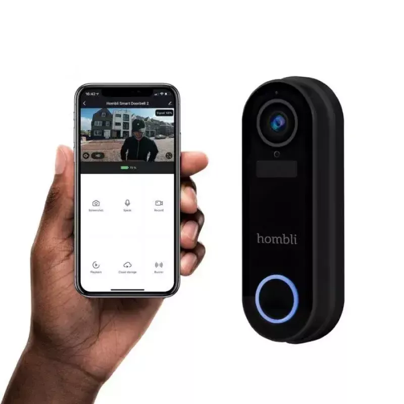 Smart Doorbell Hombli Pack Schwarz Weiß IP65 Wireless 1080p