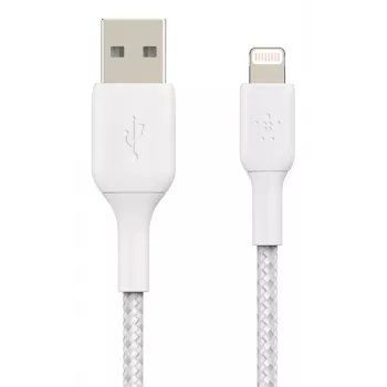 BELKIN Lightning auf USB-A Kabel Geflecht 2m Weiß