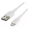 BELKIN Lightning auf USB-A Kabel Geflecht 2m Weiß
