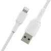 BELKIN Lightning auf USB-A Kabel Geflecht 2m Weiß