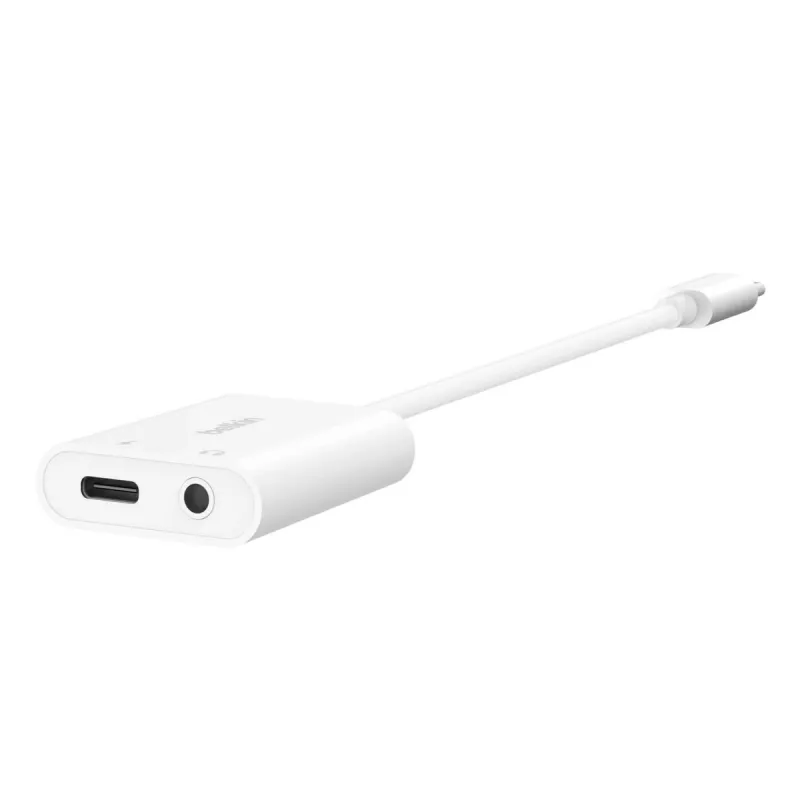 BELKIN Charge Adapter Rockstar 3,5 mm Audio + USB-C Weiß