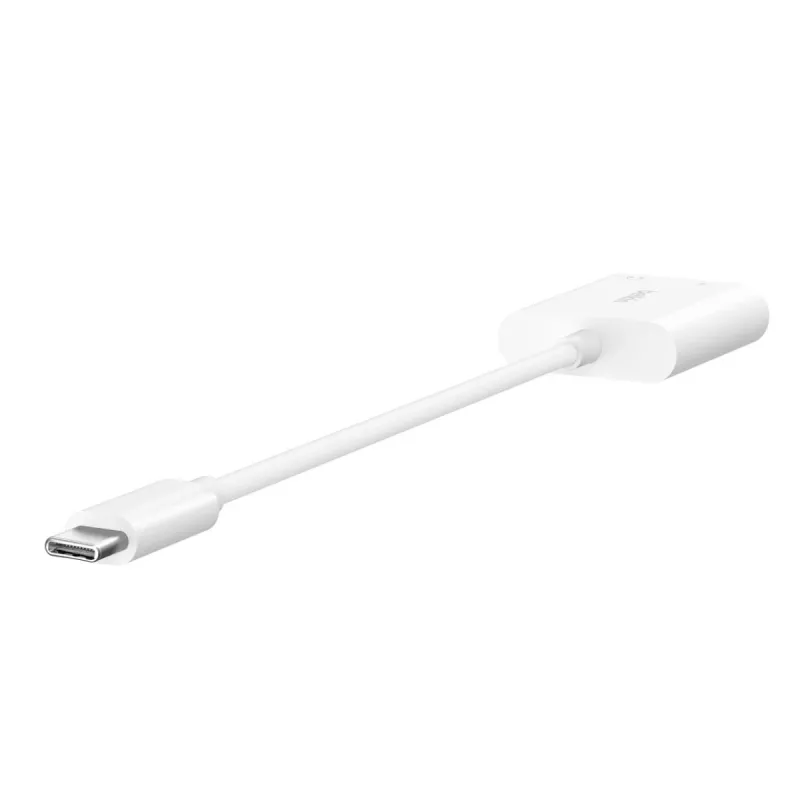 BELKIN Charge Adapter Rockstar 3,5 mm Audio + USB-C Weiß