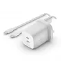 BELKIN 65w Pps Dual USB-C GaN Ladegerät + 2m C-C 100w Kabel