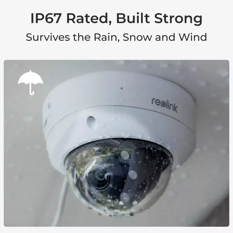 IP-Überwachungskamera Reolink P437 4K Dome, 8 MP 3840x2160, 5x optischer Zoom, PoE (IEEE 802.3af), IK10, IP67, MicroSD-Unterstützung bis 256 GB