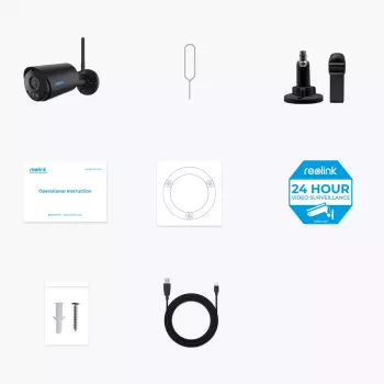IP-Überwachungskamera Reolink Argus B320-B — 3 MP kabellose Outdoor-Bullet, batterie-/solarbetrieben, Wi‑Fi, IP65, 2304×1296, H.265, 2‑Wege-Audio, microSD bis 128 GB
