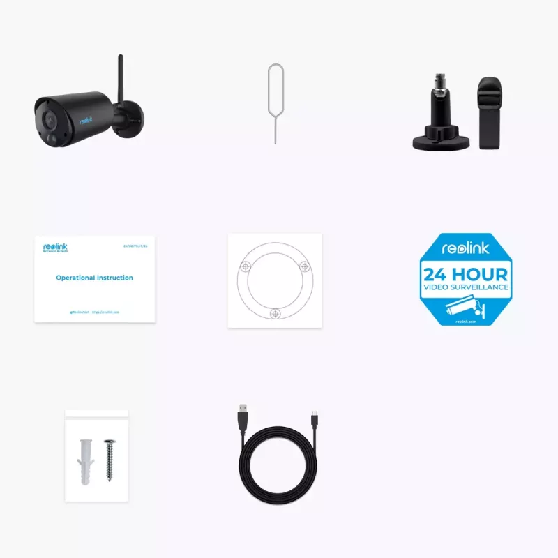 IP-Überwachungskamera Reolink Argus B320-B — 3 MP kabellose Outdoor-Bullet, batterie-/solarbetrieben, Wi‑Fi, IP65, 2304×1296, H.265, 2‑Wege-Audio, microSD bis 128 GB