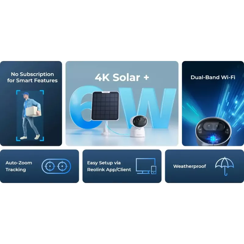 IP-Sicherheitskamera Reolink Reolink Argus Series B740X kabellos innen/außen Decken-/Wandmontage schwarz/weiß 1/2,7 Zoll CMOS 0–355° Schwenk 0–50° Neigung 11 m Erkennung