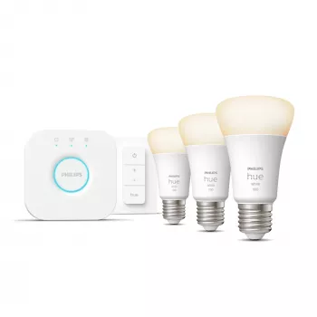 Philips Hue White Starterkit: 3 E27 Smart-Lampen (1100) + Dimmschalter