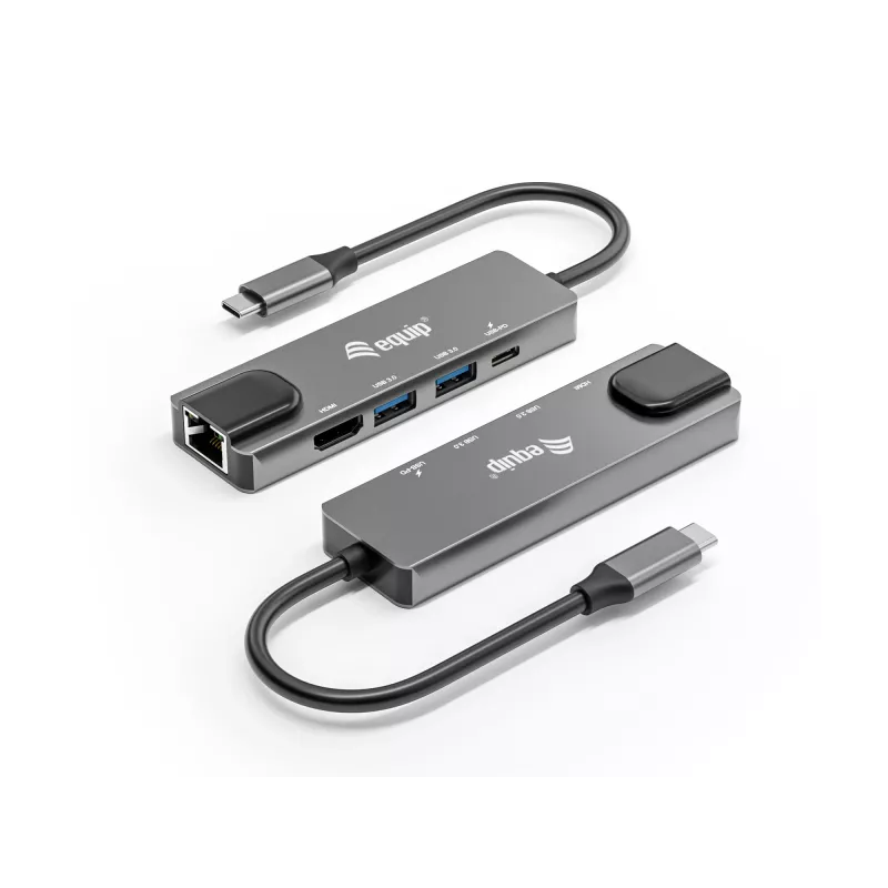 Equip USB-C 5-in-1 Multifunktionsadapter, HDMI, Gigabit-LAN, USB 3.2 Gen1, 100W USB PD