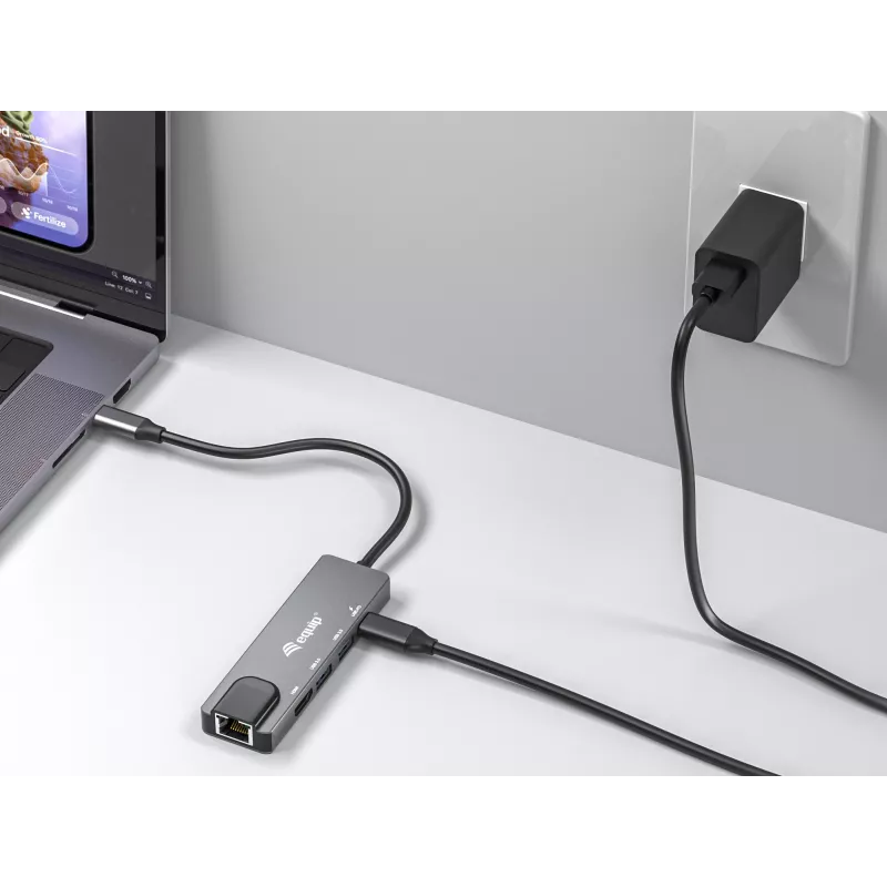 Equip USB-C 5-in-1 Multifunktionsadapter, HDMI, Gigabit-LAN, USB 3.2 Gen1, 100W USB PD