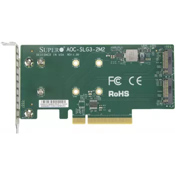 SUPERMICRO Low Profile PCI-E Riser Card unterstützt 2x M2-Modul (AOC-SLG3-2M2-O)