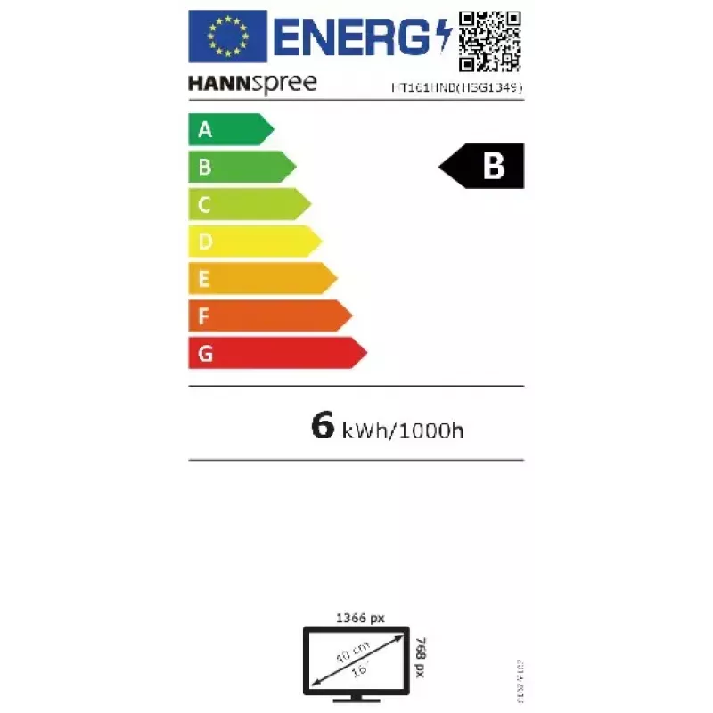 Hannspree HT161HNB Computermonitor 39,6 cm (15,6 Zoll) 1366 x 768 Pixel HD LED Touchscreen Tisch Schwarz