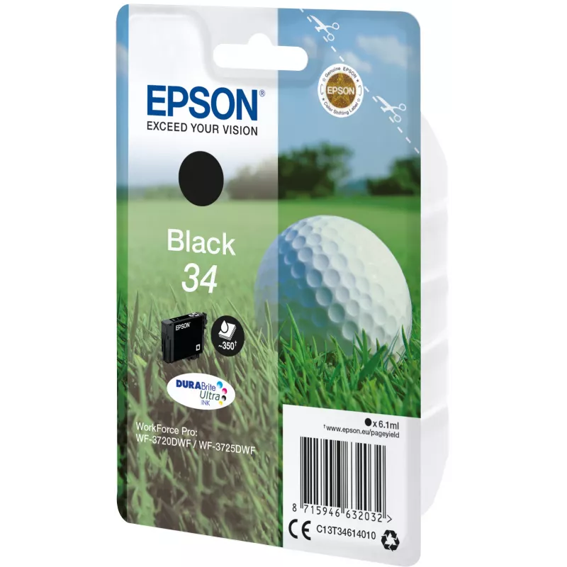Epson Golfball Einzelpack Schwarz 34 DURABrite Ultra Ink
