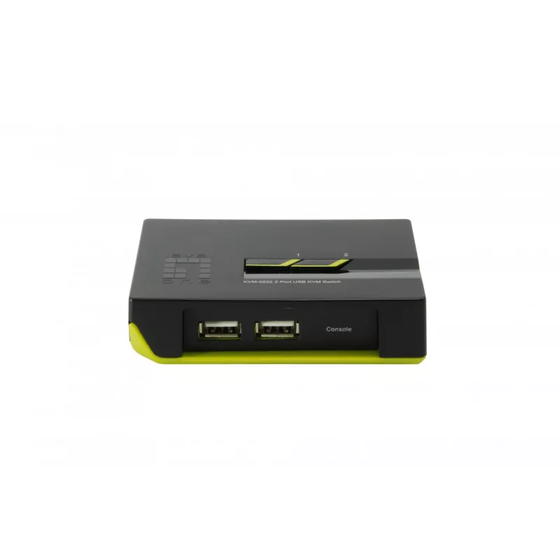 LevelOne 2-Port USB VGA KVM Switch, 2048 x 1536 Pixel, Schwarz, Grün