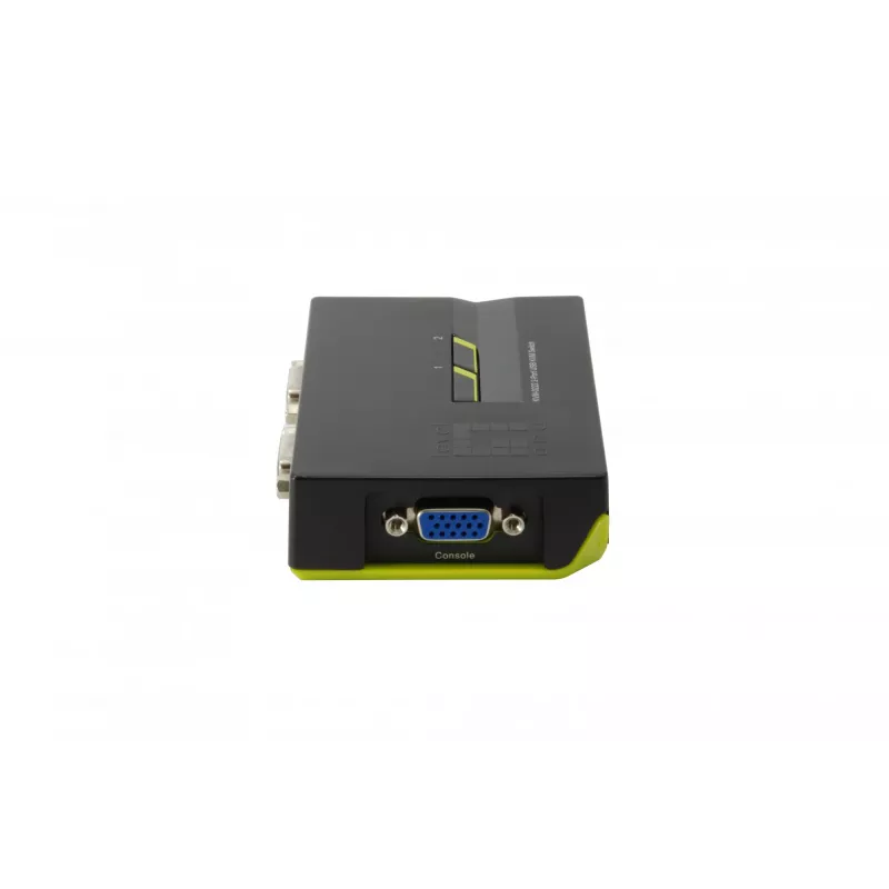 LevelOne 2-Port USB VGA KVM Switch, 2048 x 1536 Pixel, Schwarz, Grün