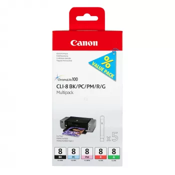 Canon Tintenpatrone 0620B027 CLI-8 Multipack BK PC PM R G