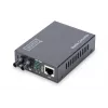 DIGITUS Media Converter, Multimode 10/100/1000Base-T to 1000Base-SX, Incl. PSU ST connector, Up to 0.5km