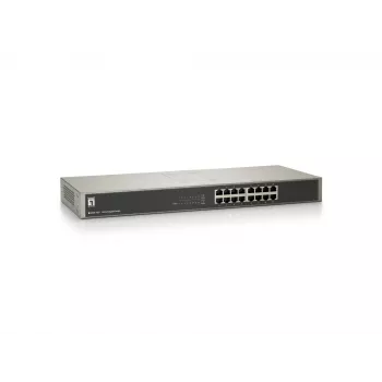 LevelOne 16-Port Gigabit Switch, Unmanaged, Gigabit Ethernet (10/100/1000), Vollduplex, Rack-Montage