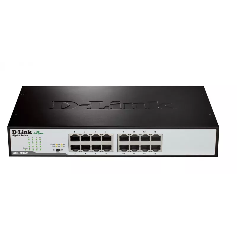D-Link DGS-1016D/E Netzwerk-Switch Unmanaged Schwarz, Metall