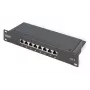 DIGITUS Patchpanel CAT6 8-Port geschirmt Schwarz 10in