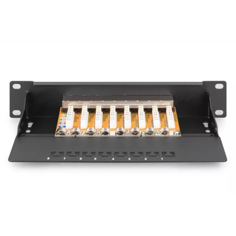 DIGITUS Patchpanel CAT6 8-Port geschirmt Schwarz 10in
