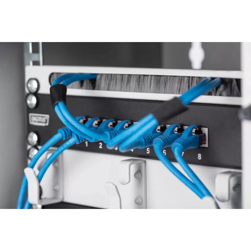 DIGITUS Patchpanel CAT6 8-Port geschirmt Schwarz 10in