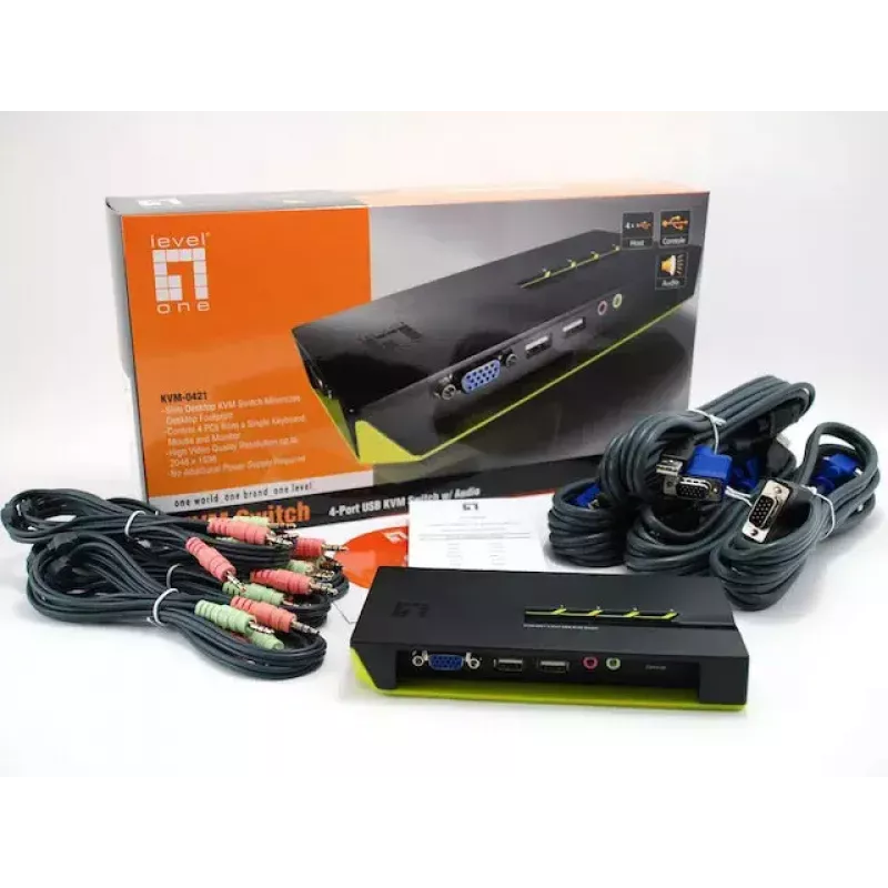 LevelOne 4-Port USB VGA KVM Switch, Audio-Unterstützung