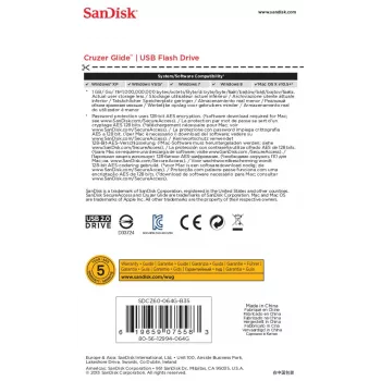 WESTERN DIGITAL SanDisk Cruzer Glide - 64GB USB-Stick - USB 2.0