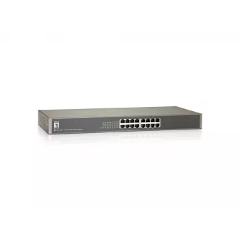 LevelOne 16-Port Fast Ethernet Switch, Unmanaged, Fast Ethernet (10/100), Vollduplex, Rack-Montage