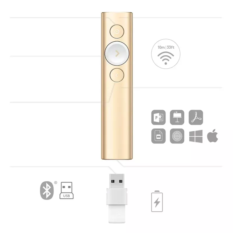 LOGITECH Spotlight Presentation Remote – Gold