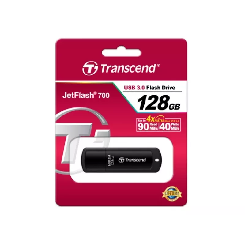 TRANSCEND Jetflash 700 - 128GB USB-Stick - USB 3.0 - Schwarz