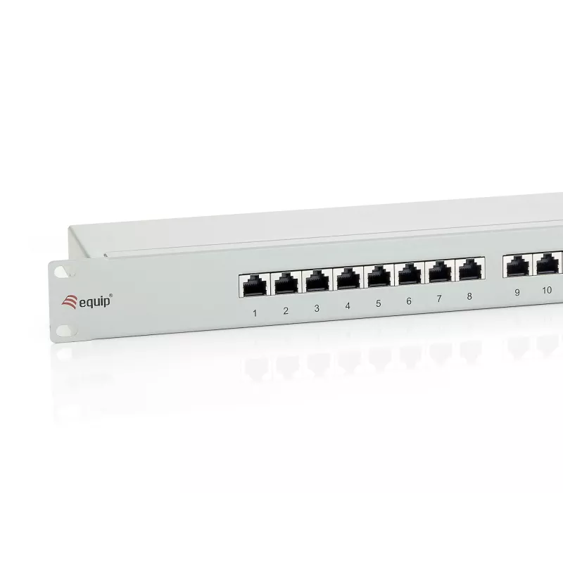Equip 24-Port Cat.6 geschirmtes Patchpanel, hellgrau
