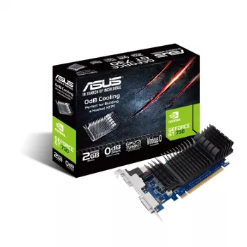 Grafikkarte ASUS GeForce GT 730, 2 GB GDDR5, 64-Bit, PCIe 2.0, passive Kühlung