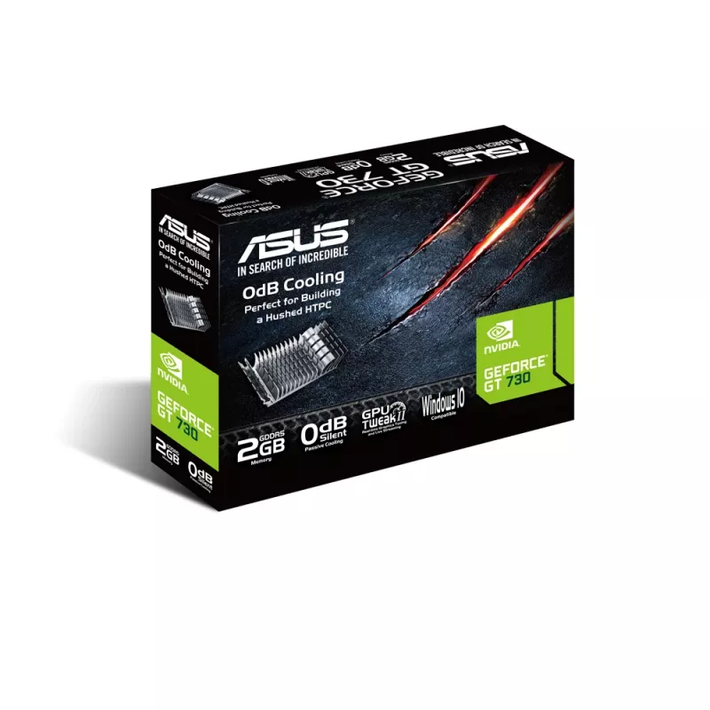 Grafikkarte ASUS GeForce GT 730, 2 GB GDDR5, 64-Bit, PCIe 2.0, passive Kühlung