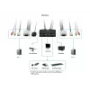 LevelOne 2-Port USB VGA Kabel KVM Switch, Audio-Unterstützung, 2048 x 1536 Pixel, Schwarz