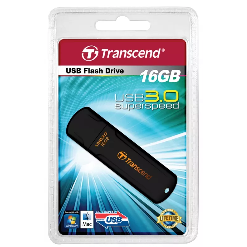TRANSCEND Jetflash 700 - 16GB USB-Stick - USB 3.0 - Schwarz