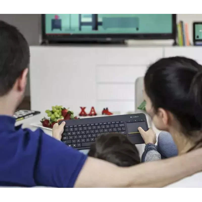 LOGITECH Wireless Touch Keyboard K400 Plus - Schwarz - Qwerty Niederländisch