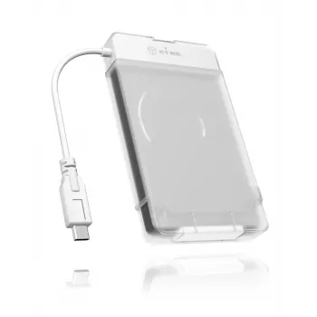 ICY BOX IB-AC703-C HDD/SSD-Gehäuse Transparent, Weiß 2,5 Zoll
