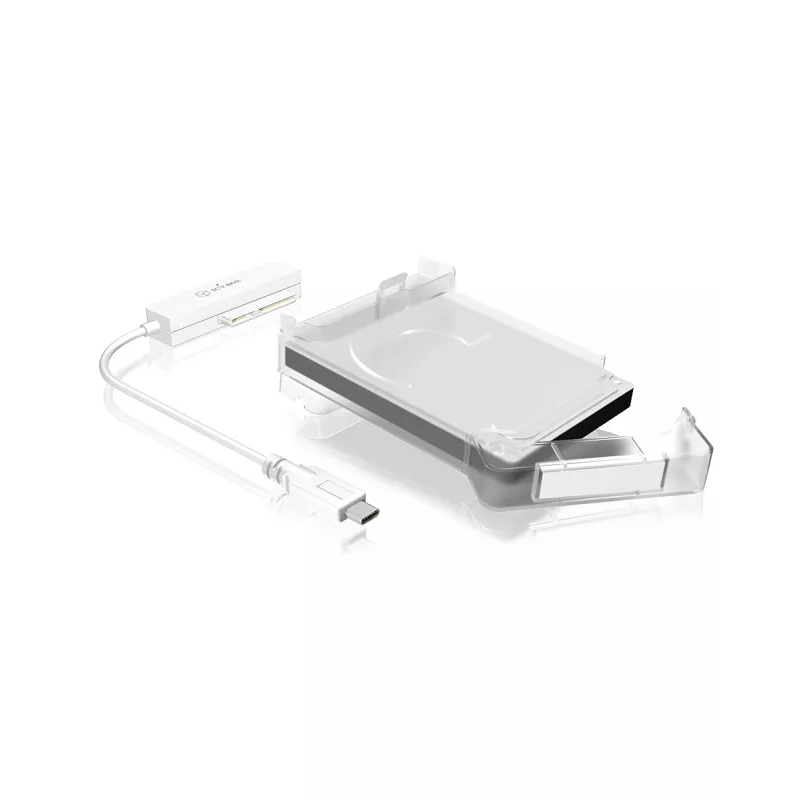 ICY BOX IB-AC703-C HDD/SSD-Gehäuse Transparent, Weiß 2,5 Zoll