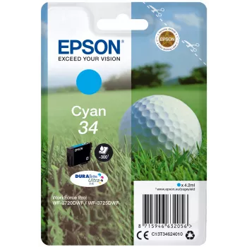 Epson Golf Ball Einzelpack Cyan 34 DURABrite Ultra Tinte