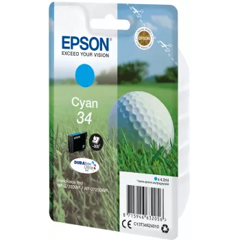 Epson Golf Ball Einzelpack Cyan 34 DURABrite Ultra Tinte
