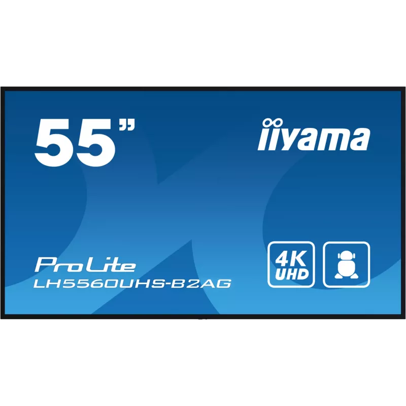iiyama LH5560UHS-B2AG Signage Display Digital A-board 138,7 cm (54,6 Zoll) LED Wi-Fi 500 cd/m² 4K Ultra HD Schwarz Integrierter Prozessor Android 11 24/7